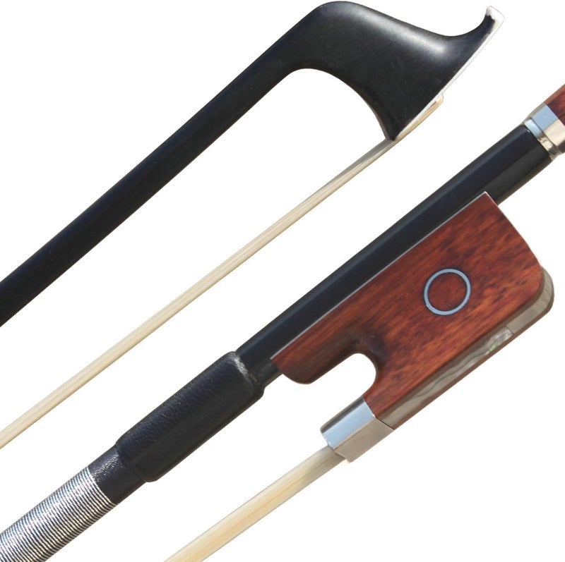 ARCRAW Carbon Fiber Cello Bow 4/4 Full Size Natural Horsehair for Teacher Student Professional Carbon Bow (Snakewood Frog) - Image 3